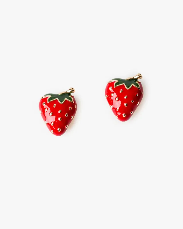 Red Strawberry Statement Stud Earrings sold by Collete Hayman