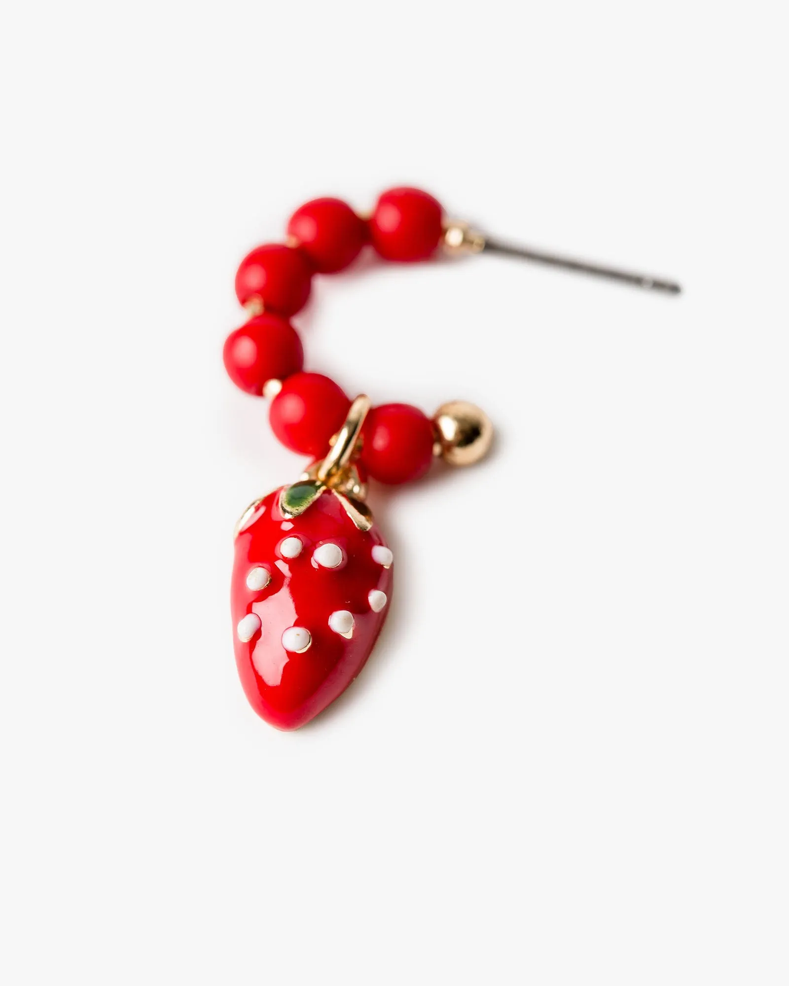 Red Strawberry Drops Huggie Earrings sold by Collete Hayman product image thumbnail 2