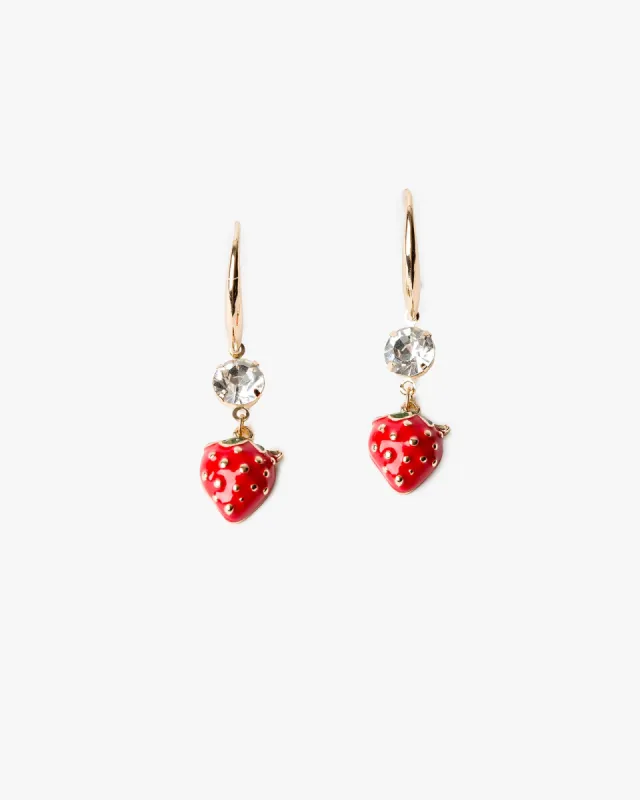 Red Strawberry Hook Earrings sold by Collete Hayman