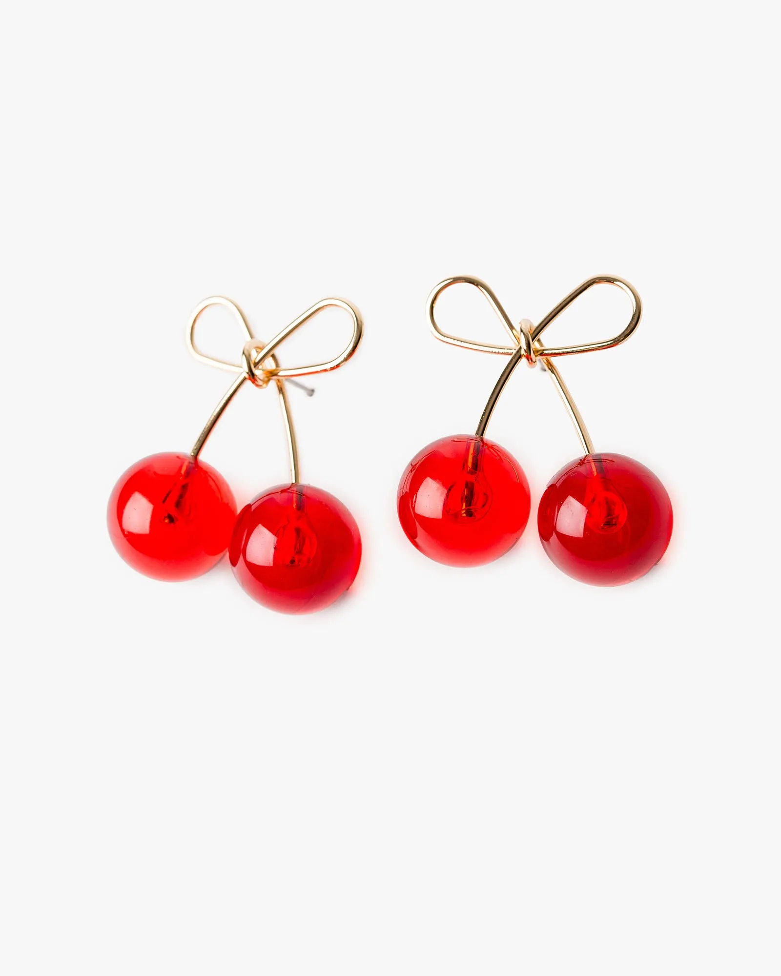 Red Cherry Bow Drop Earrings sold by Collete Hayman