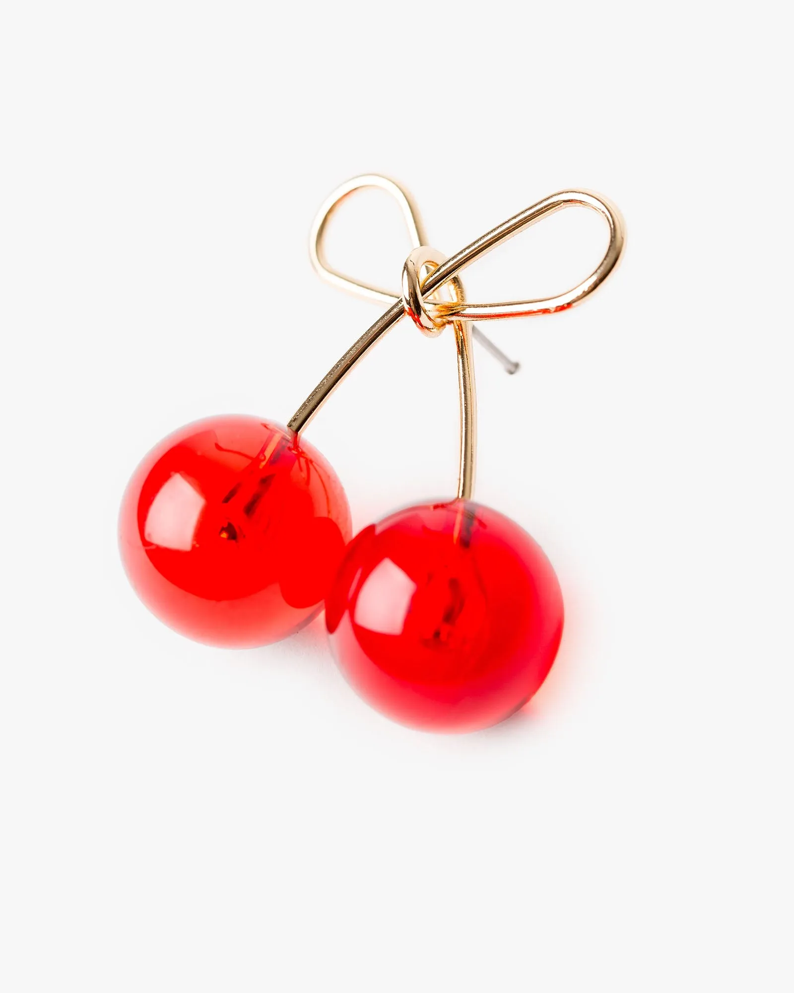 Red Cherry Bow Drop Earrings sold by Collete Hayman product image thumbnail 3