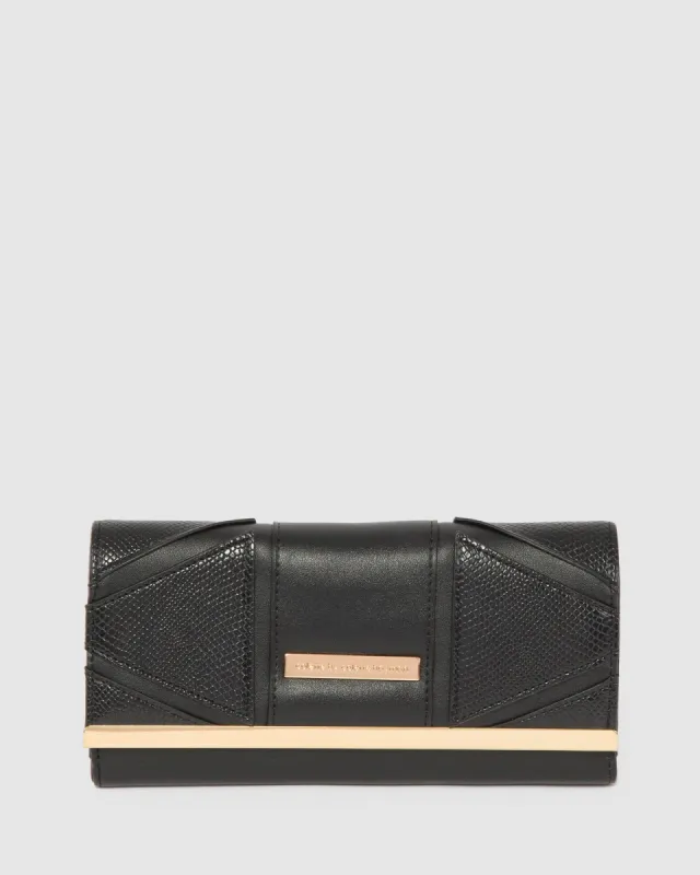 Black Natalie Triangle Panel Wallet sold by Collete Hayman