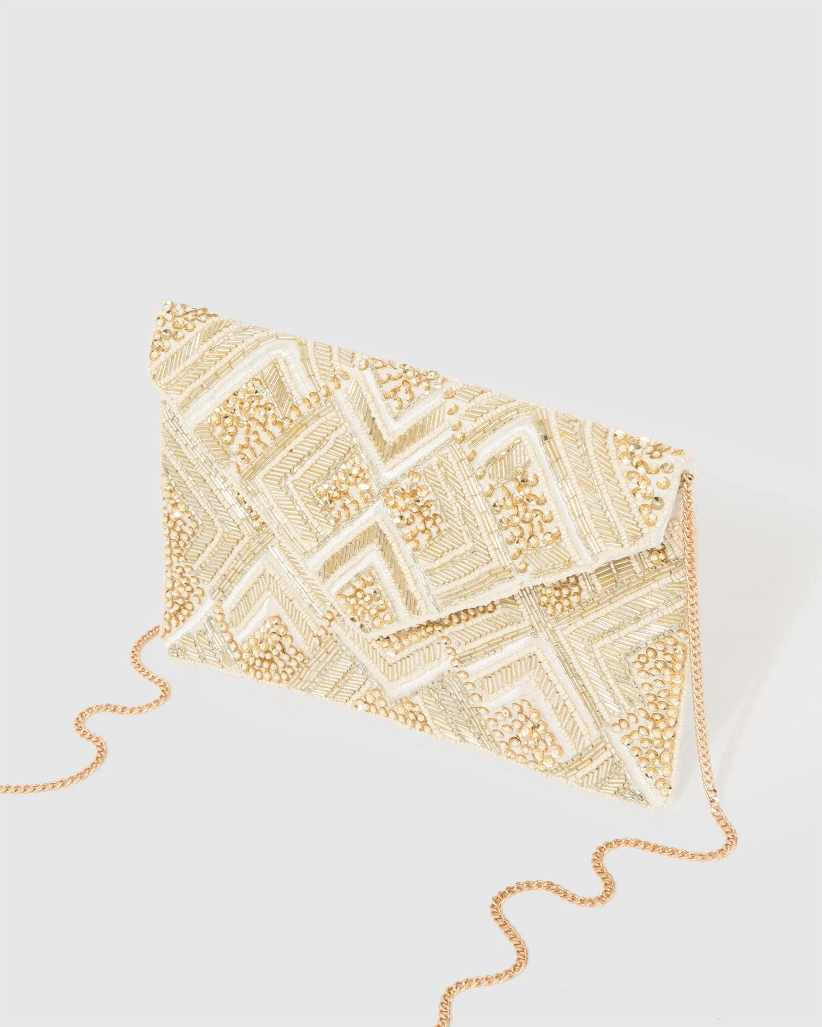 Gold Geo Beaded Clutch Bag sold by Collete Hayman product image thumbnail 5