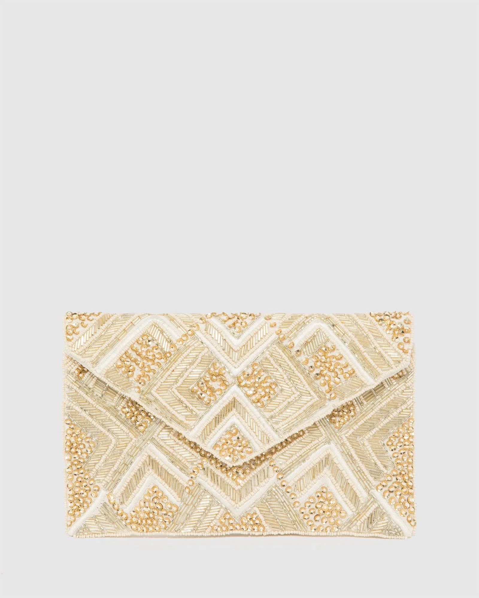Gold Geo Beaded Clutch Bag sold by Collete Hayman