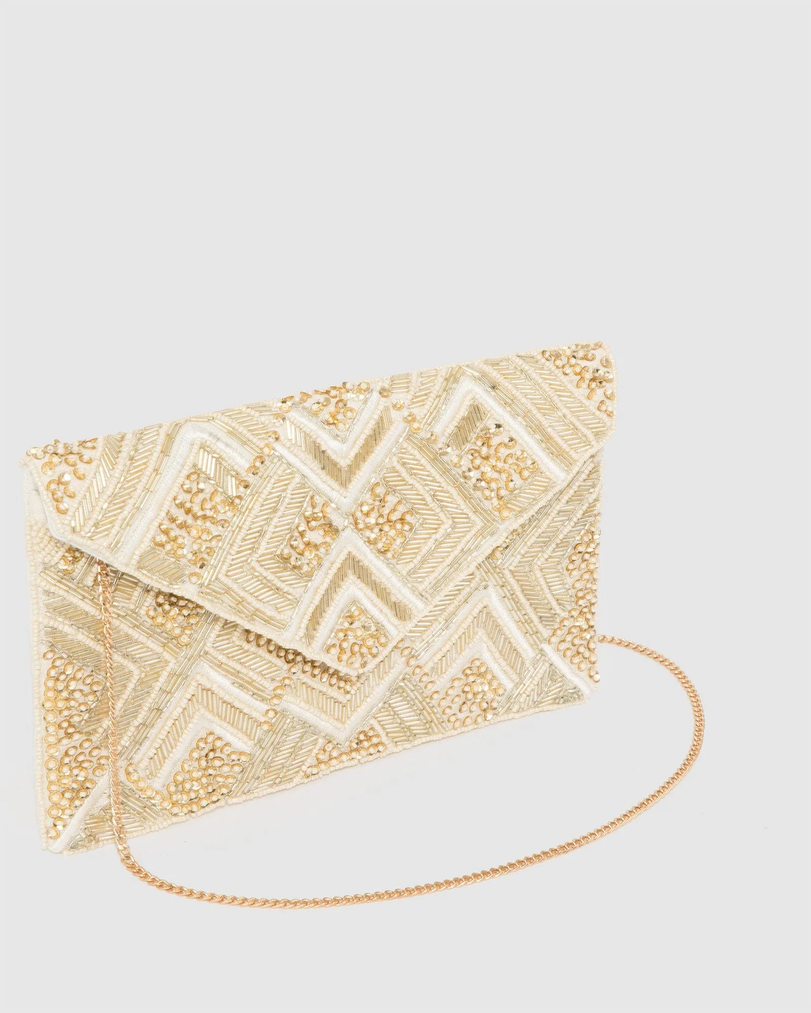 Gold Geo Beaded Clutch Bag sold by Collete Hayman product image thumbnail 3