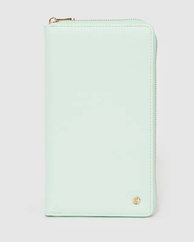Mint Green Kenzie Multi Passport Travel Wallet sold by Collete Hayman