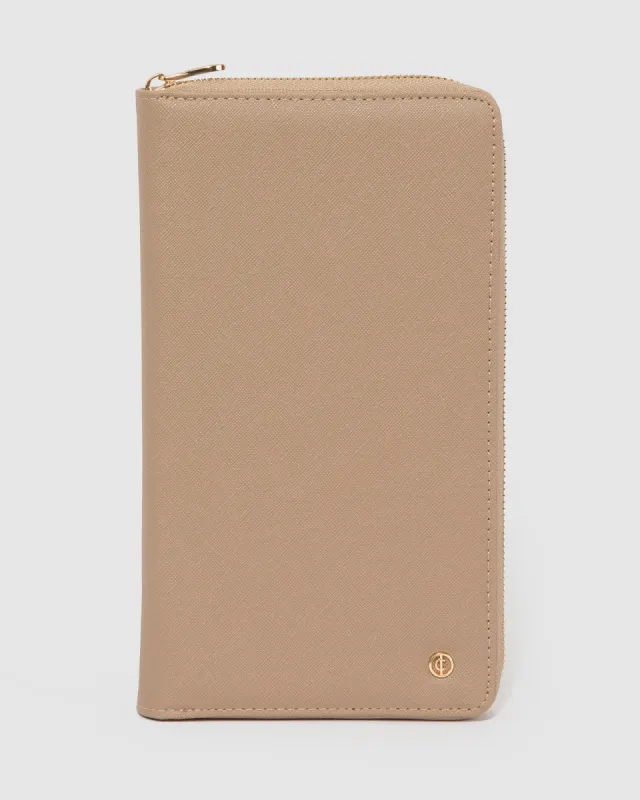Taupe Kenzie Multi Passport Travel Wallet sold by Collete Hayman