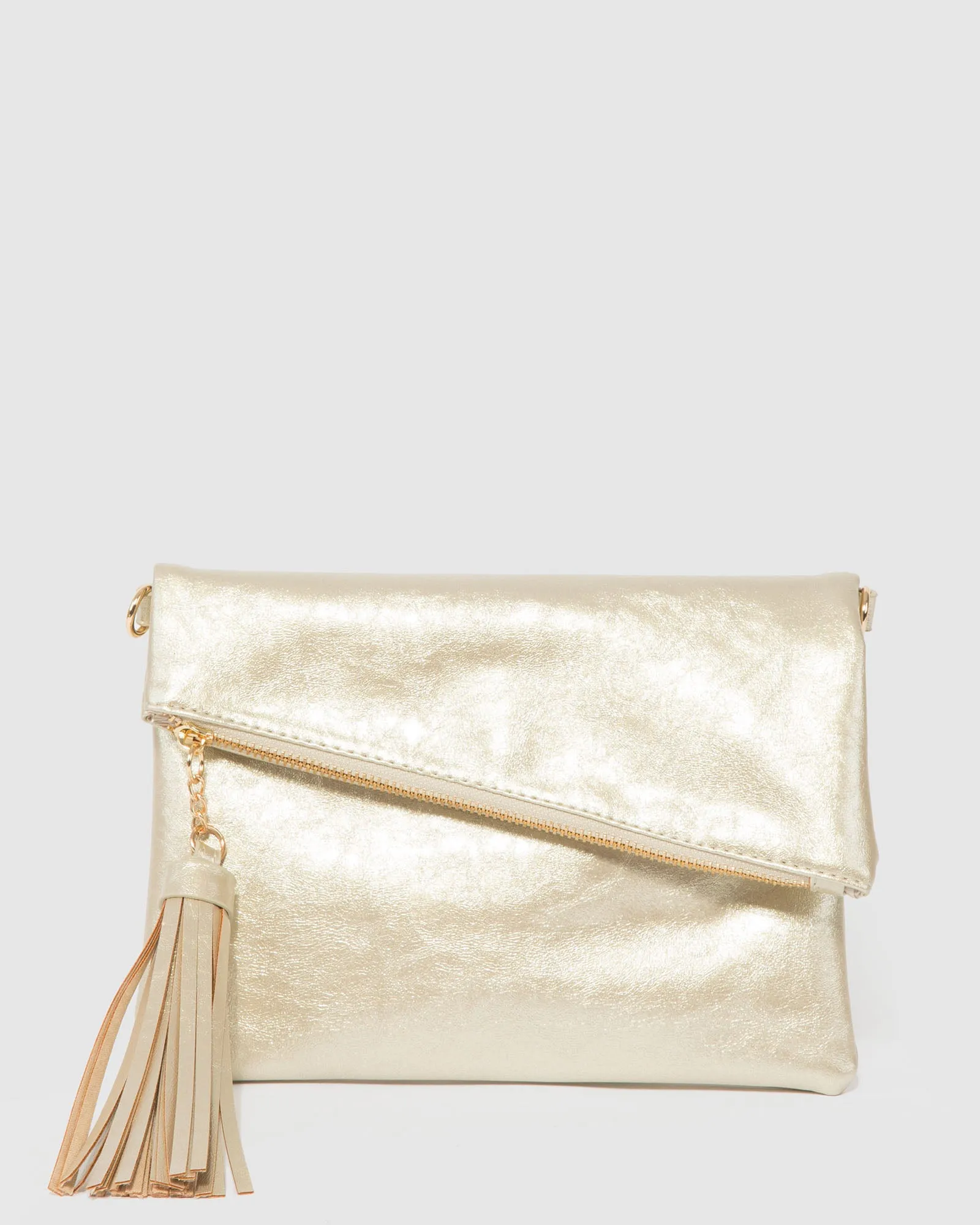 Gold Gabi Wave Clutch Bag sold by Collete Hayman