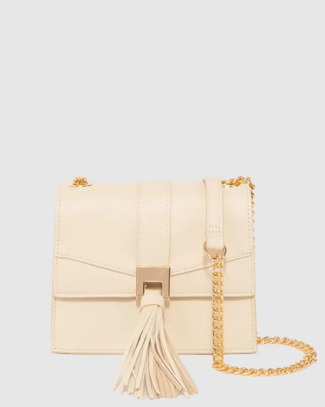 Ivory Ciara Tassel Crossbody Bag sold by Collete Hayman