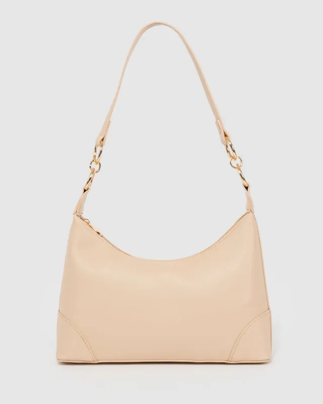 Natural Michayla Baguette Shoulder Bag made by Collete Hayman