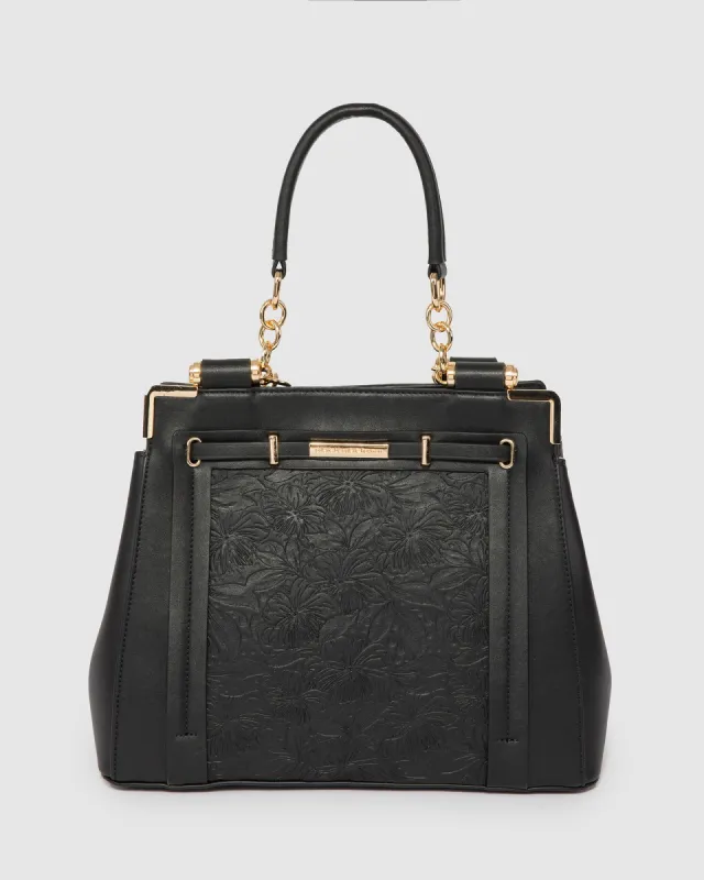 Black Nadine Panel Tote Bag sold by Collete Hayman