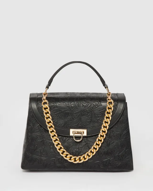 Black Asma Lock Top Handle Bag sold by Collete Hayman