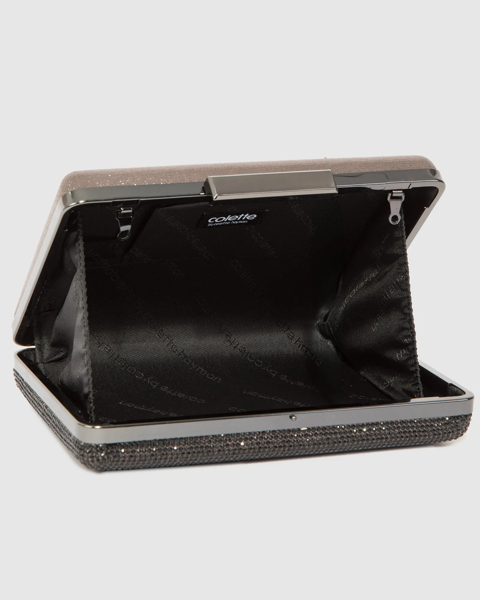 Gunmetal Inaya Crystal Clutch Bag sold by Collete Hayman product image thumbnail 5