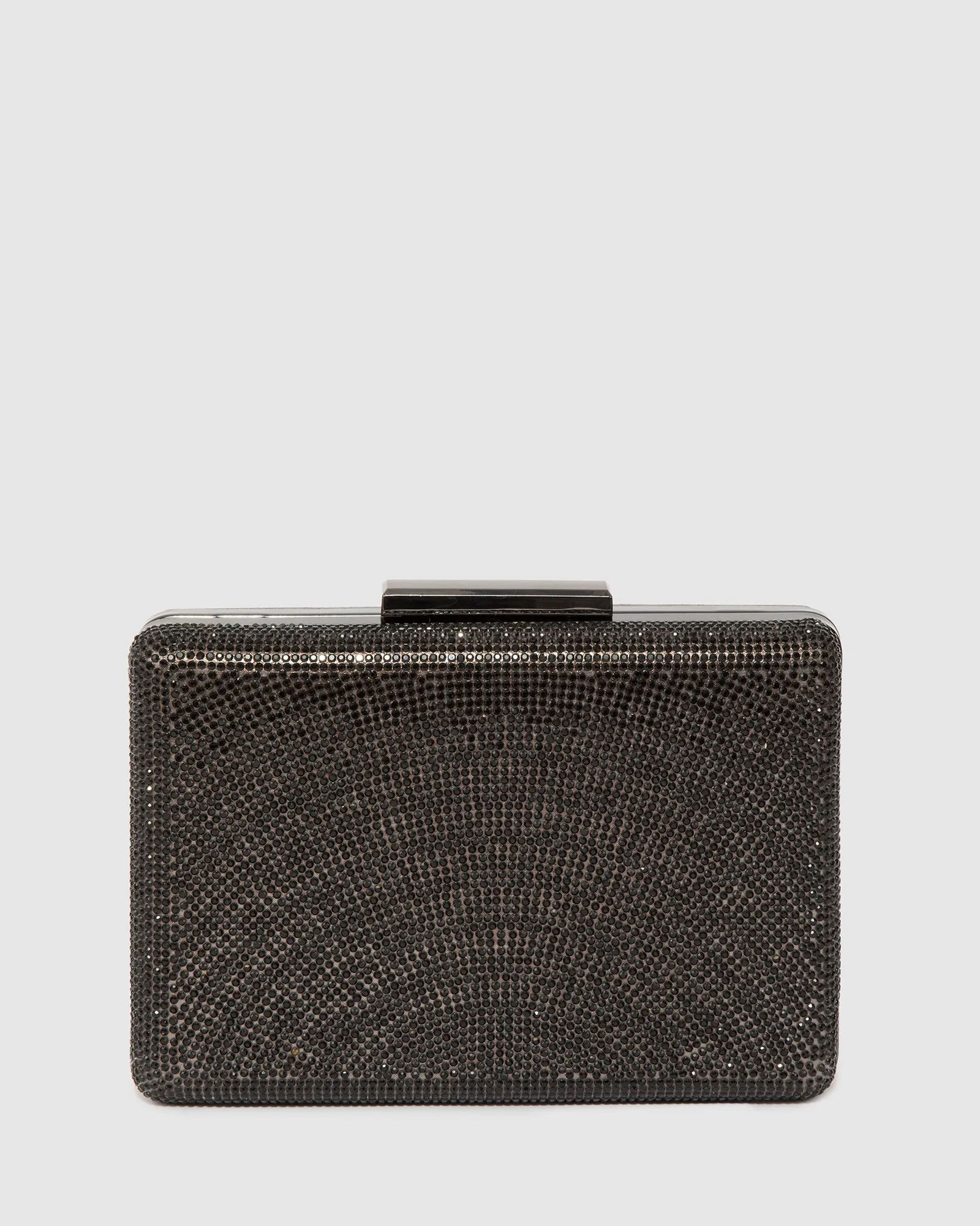 Gunmetal Inaya Crystal Clutch Bag sold by Collete Hayman