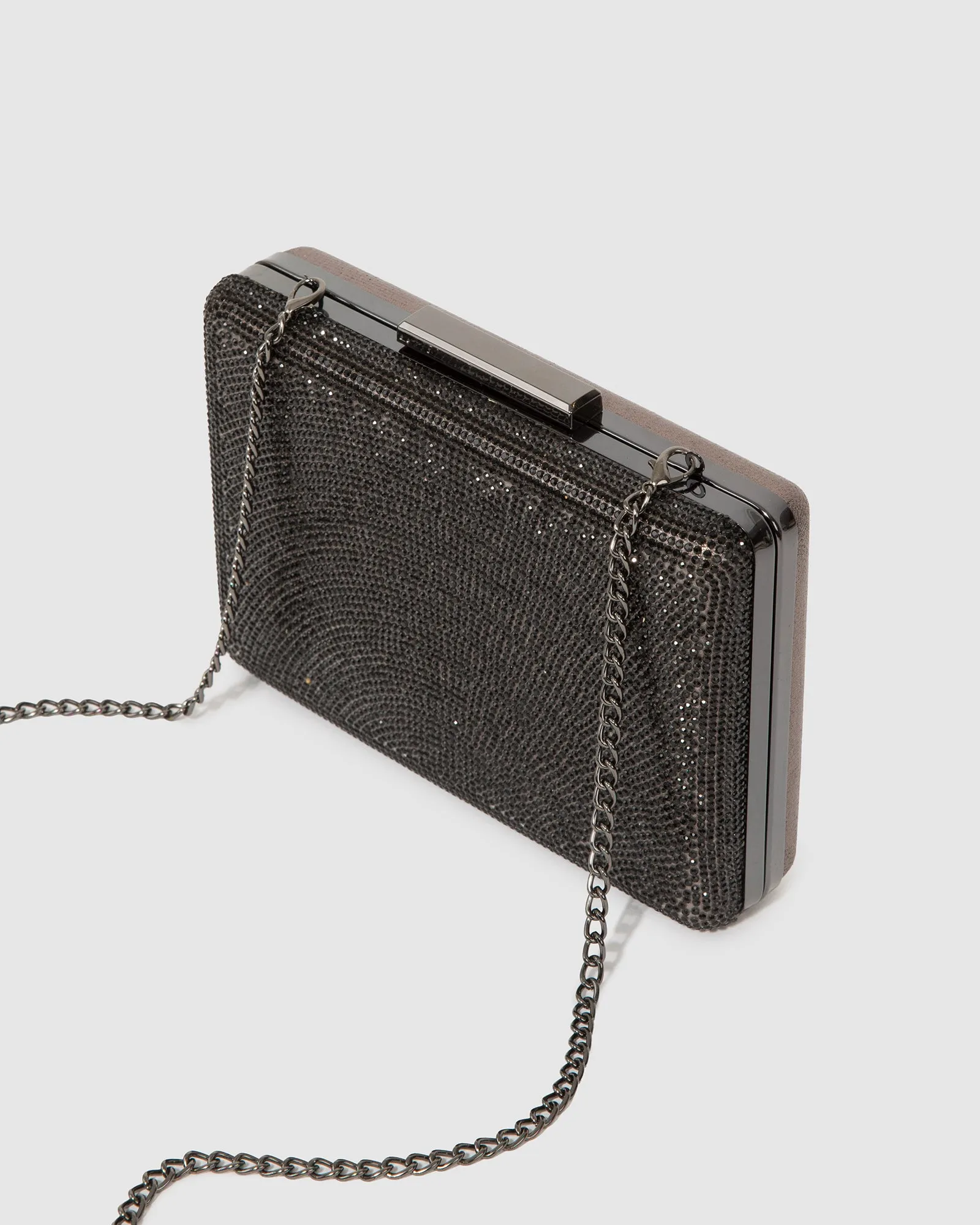 Gunmetal Inaya Crystal Clutch Bag sold by Collete Hayman product image thumbnail 4