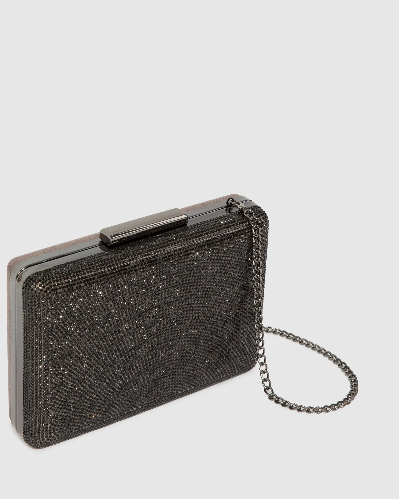 Gunmetal Inaya Crystal Clutch Bag sold by Collete Hayman product image thumbnail 2