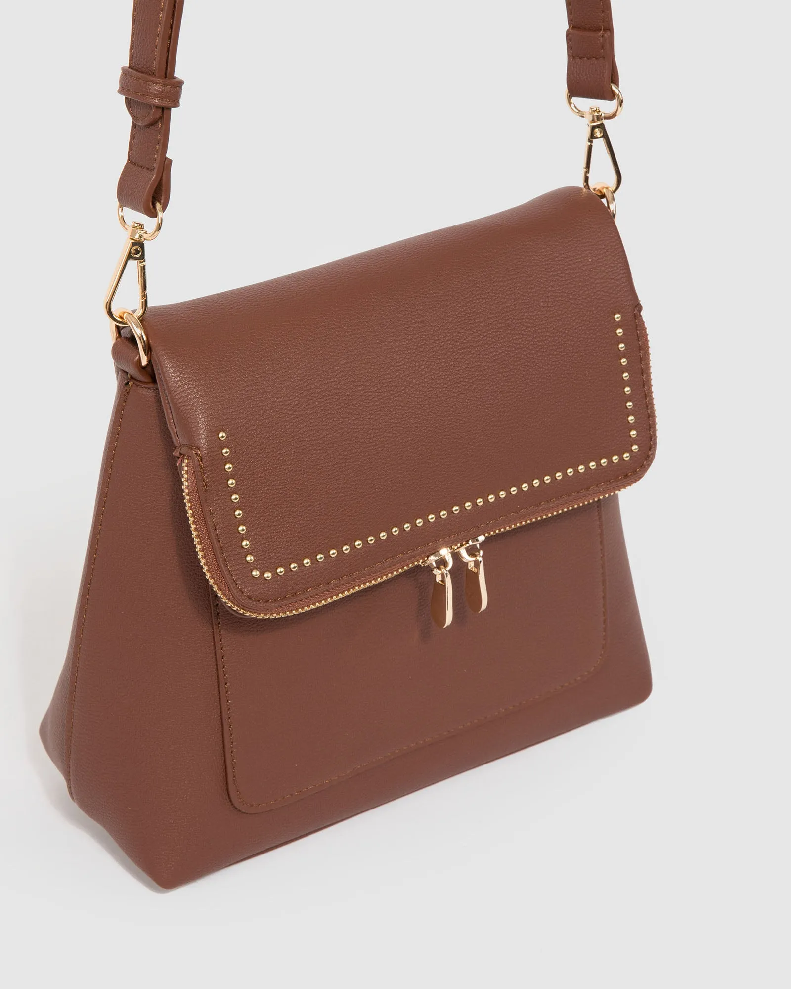 Brown Chloe Flap Over Crossbody Bag sold by Collete Hayman product image thumbnail 2