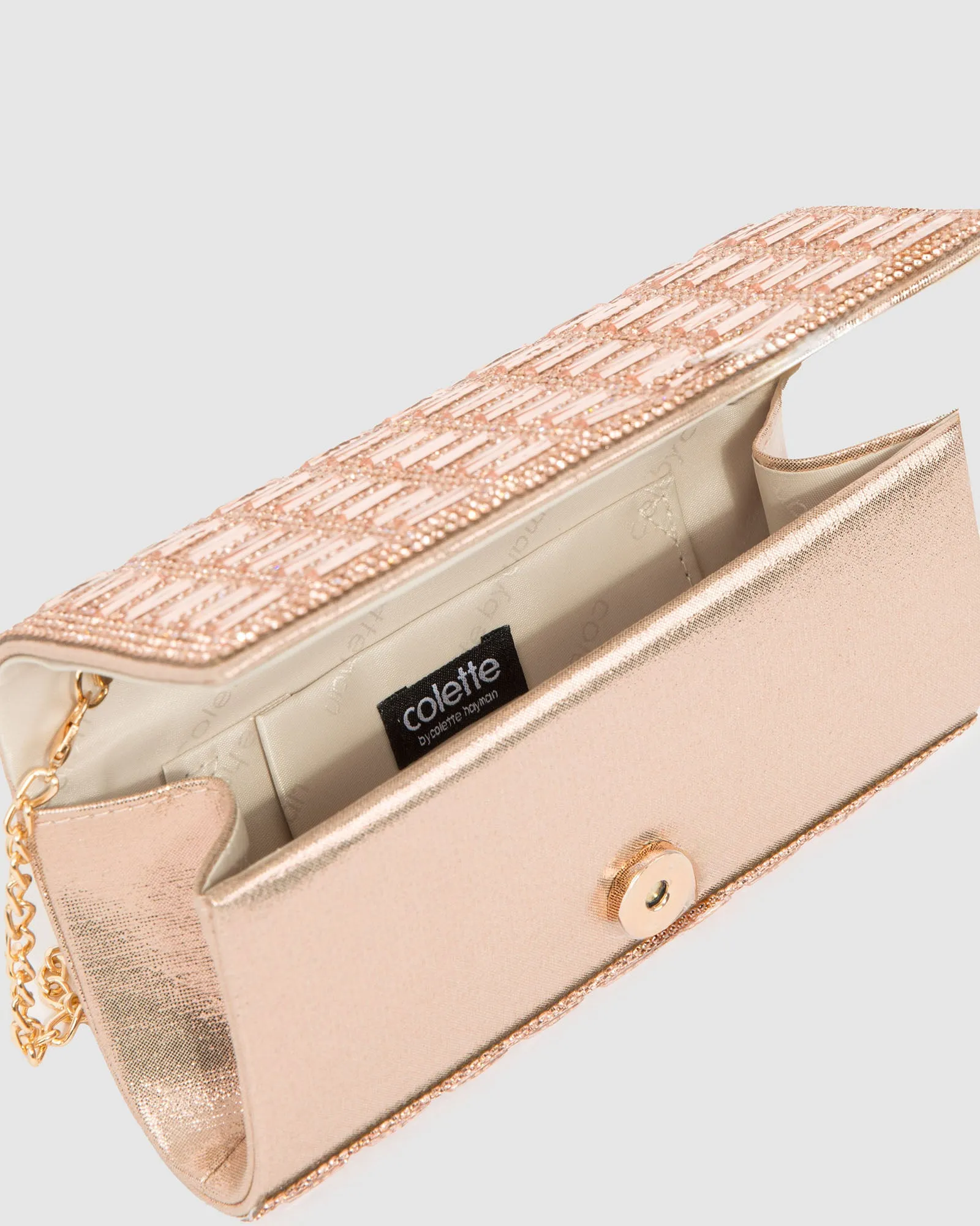 Rose Gold Desiree Large Clutch Bag sold by Collete Hayman product image thumbnail 5