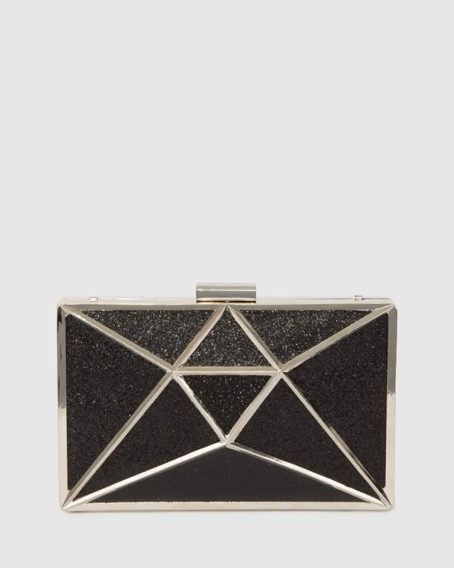 Black Geo Large Clutch Bag sold by Collete Hayman