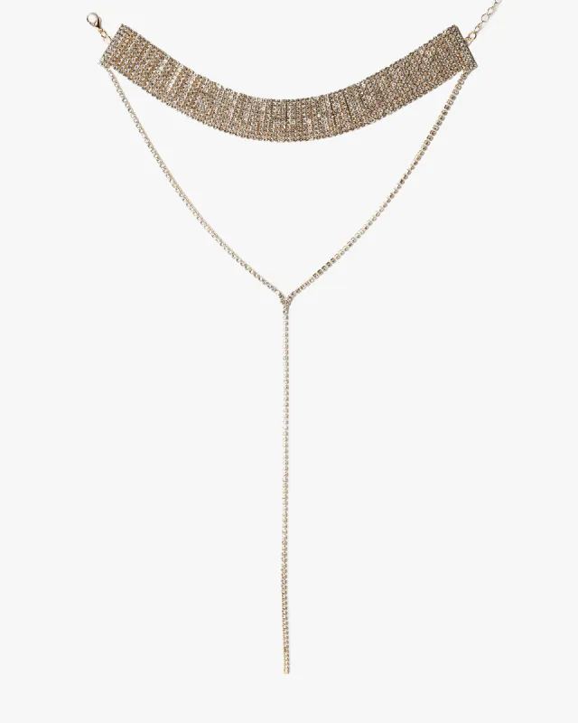 Crystal Wide Choker Fine Lariat Necklace sold by Collete Hayman
