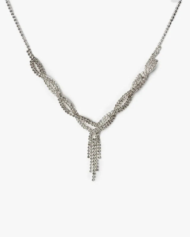 Crystal Twisted Short Lariat Necklace sold by Collete Hayman