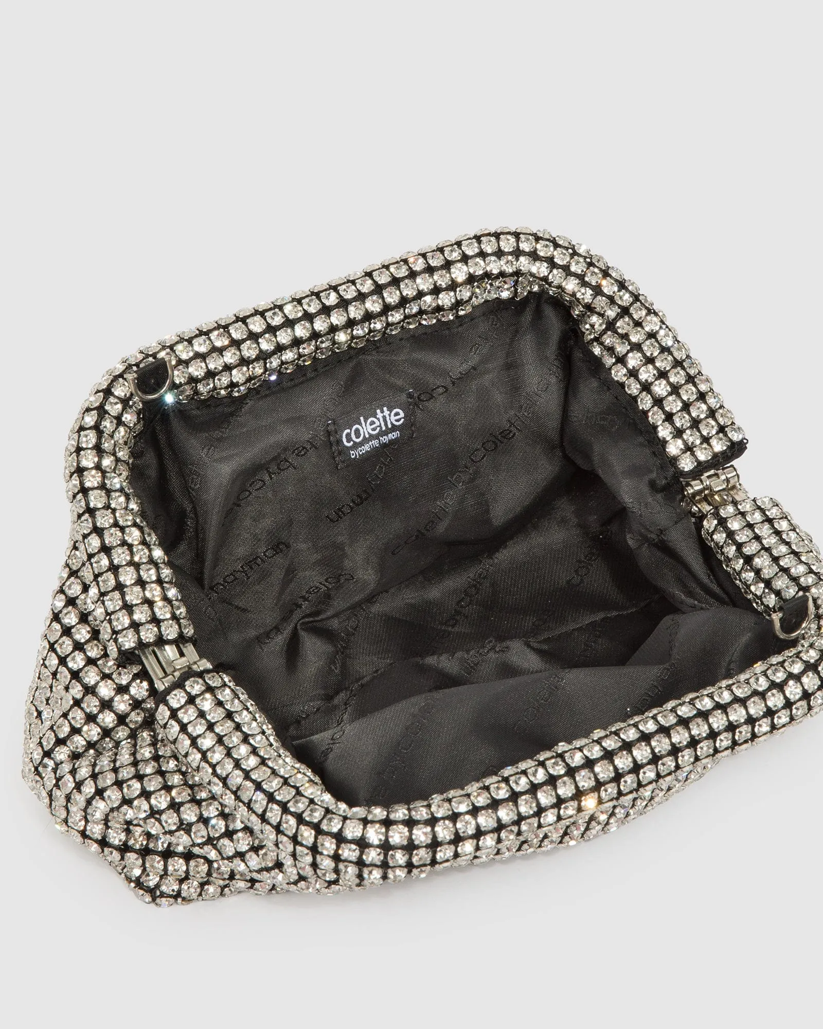 Silver Rosie Crystal Pouch Bag sold by Collete Hayman product image thumbnail 5