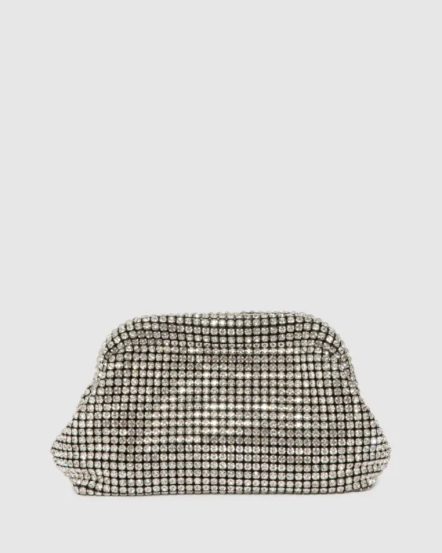 Silver Rosie Crystal Pouch Bag sold by Collete Hayman