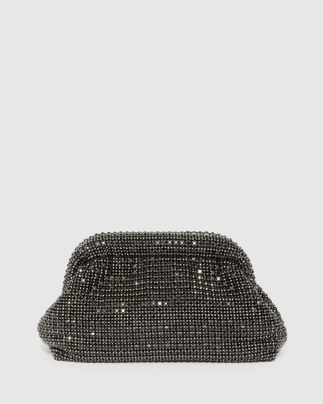 Black Rosie Crystal Pouch Bag sold by Collete Hayman
