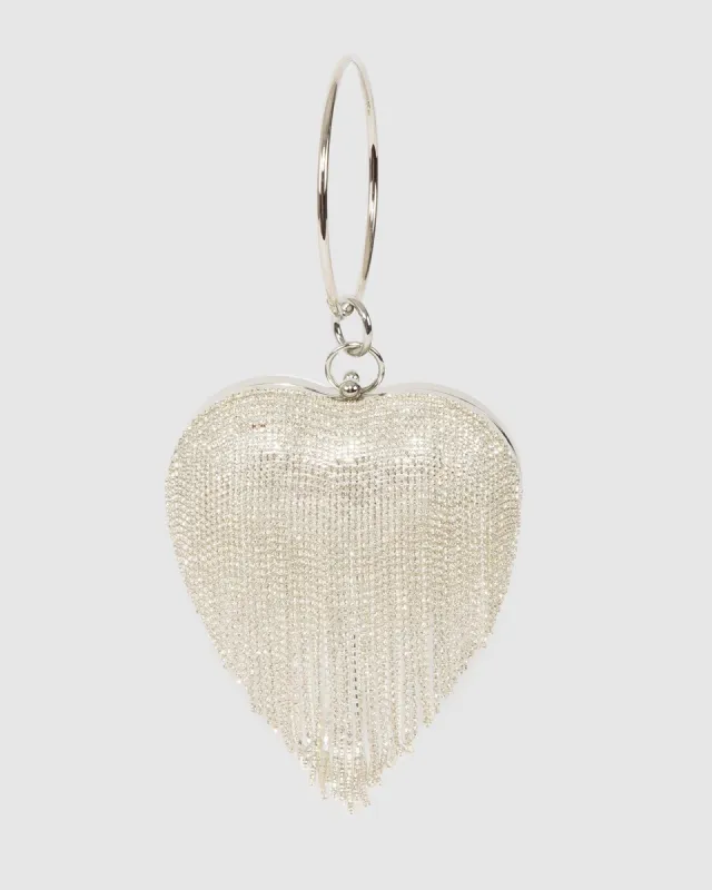 Silver Top Handle Clutch Bag sold by Collete Hayman