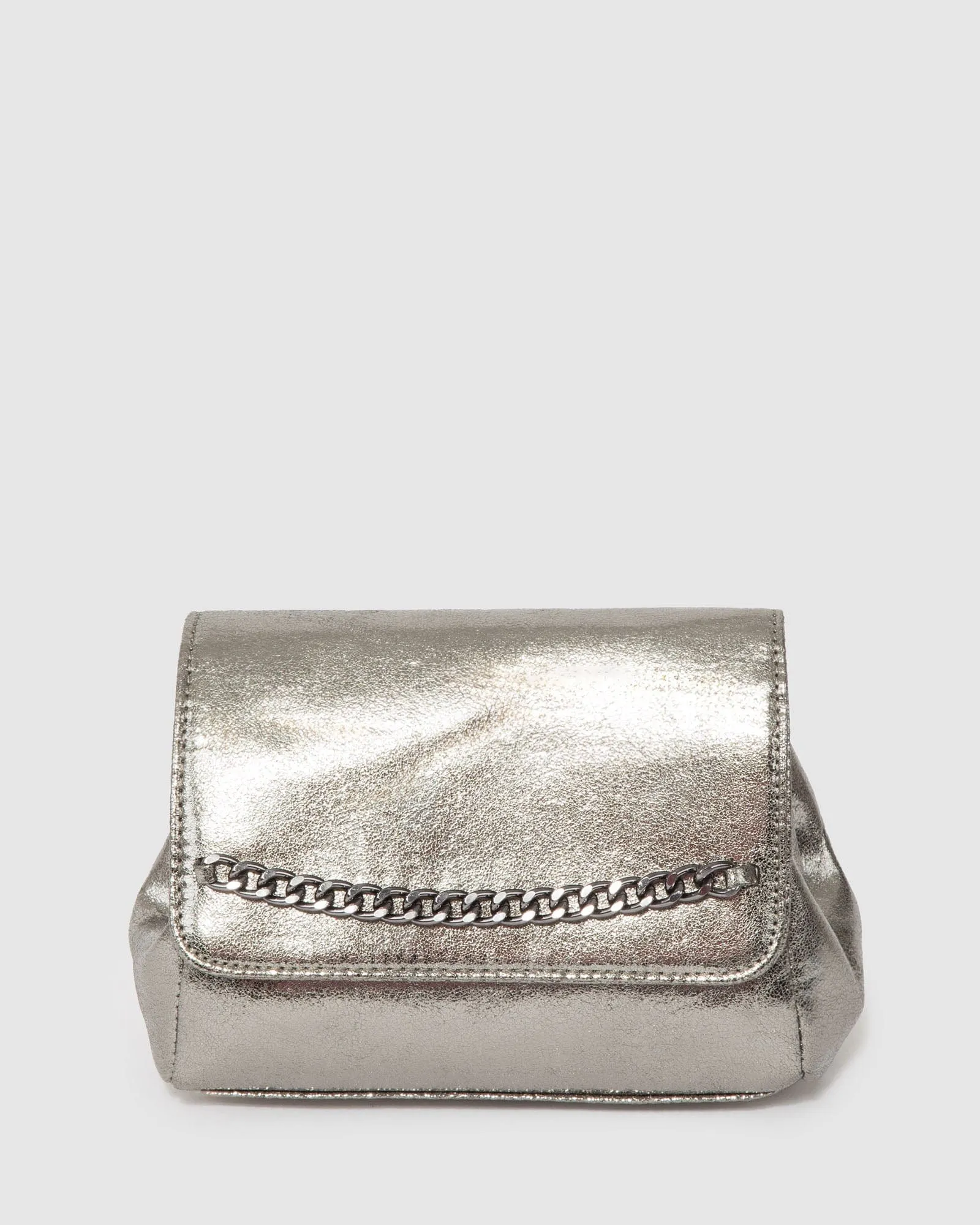 Gunmetal Penny Chain Pouch Bag sold by Collete Hayman