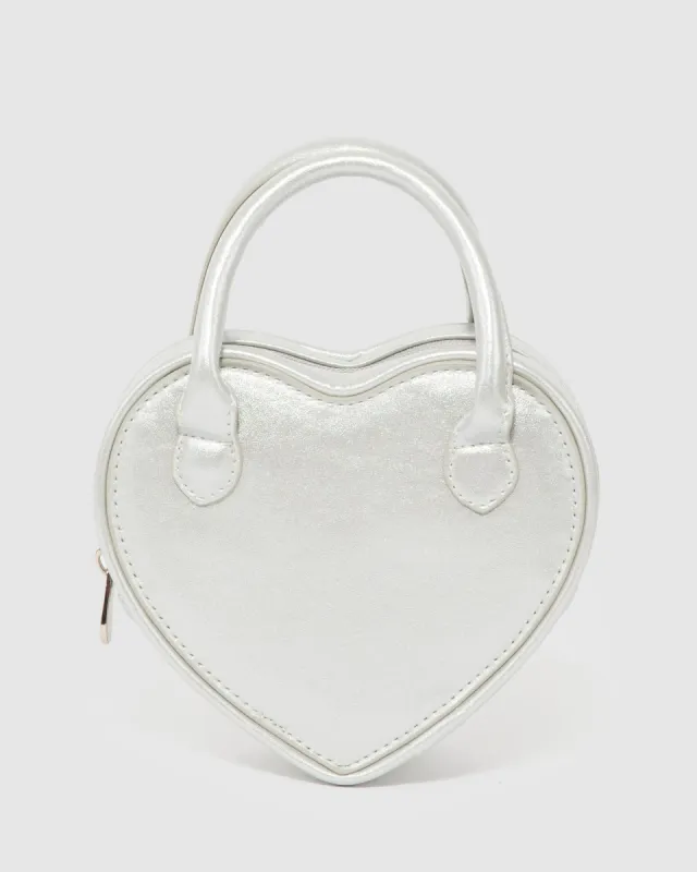 Silver Valentine Top Handle Bag sold by Collete Hayman