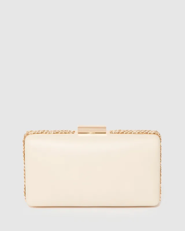 Natural Steph Chain Clutch Bag sold by Collete Hayman