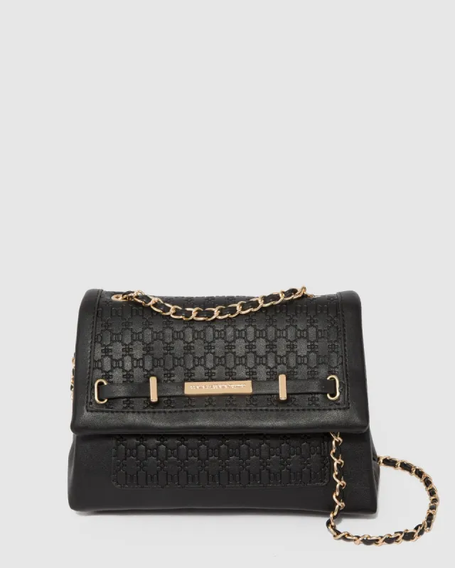 Black Malia Panel Crossbody Bag sold by Collete Hayman