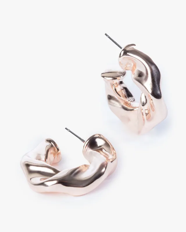 Rose Gold Chubby Twist Hoop Earrings sold by Collete Hayman