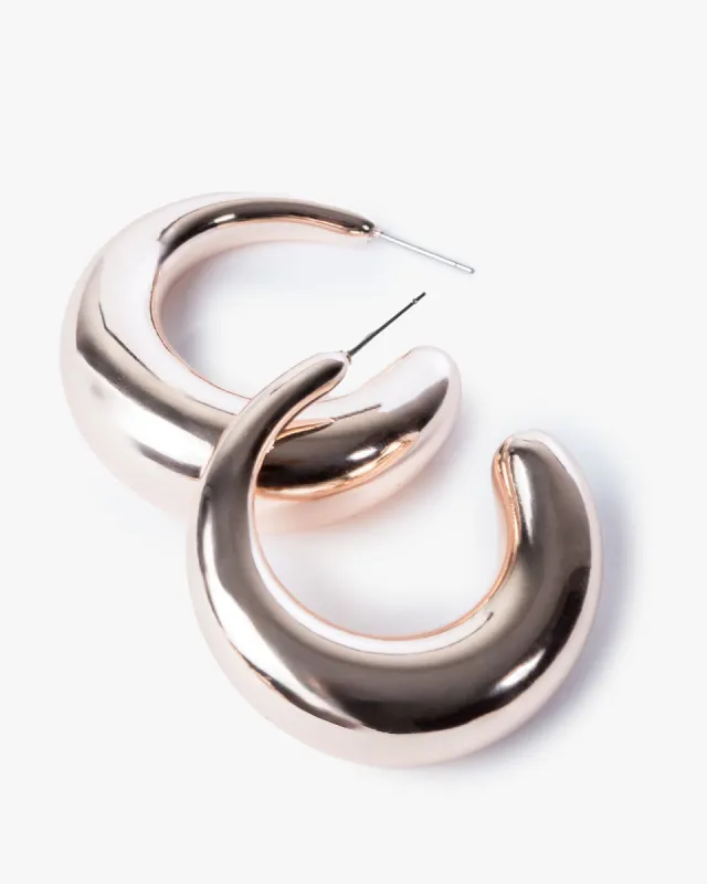 Rose Gold Smooth Mid Hoop Earrings sold by Collete Hayman