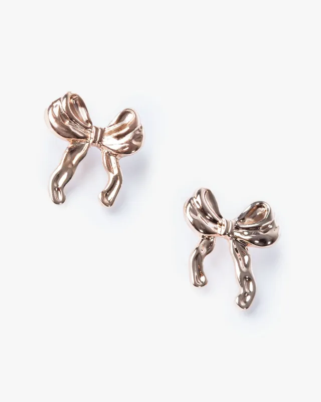 Rose Gold Bow Stud Earrings sold by Collete Hayman