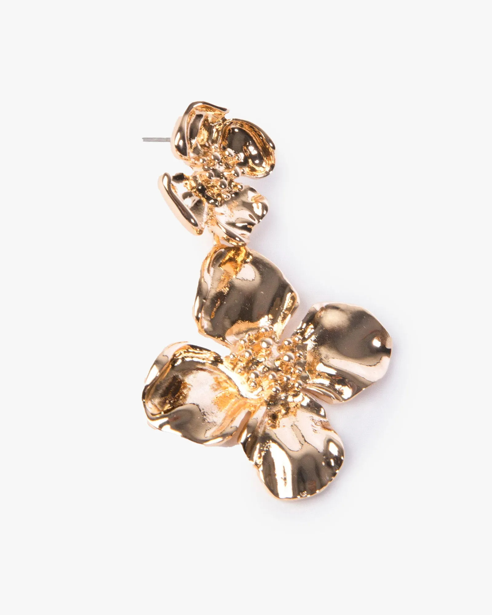 Gold Flower Drop Earrings sold by Collete Hayman product image thumbnail 2