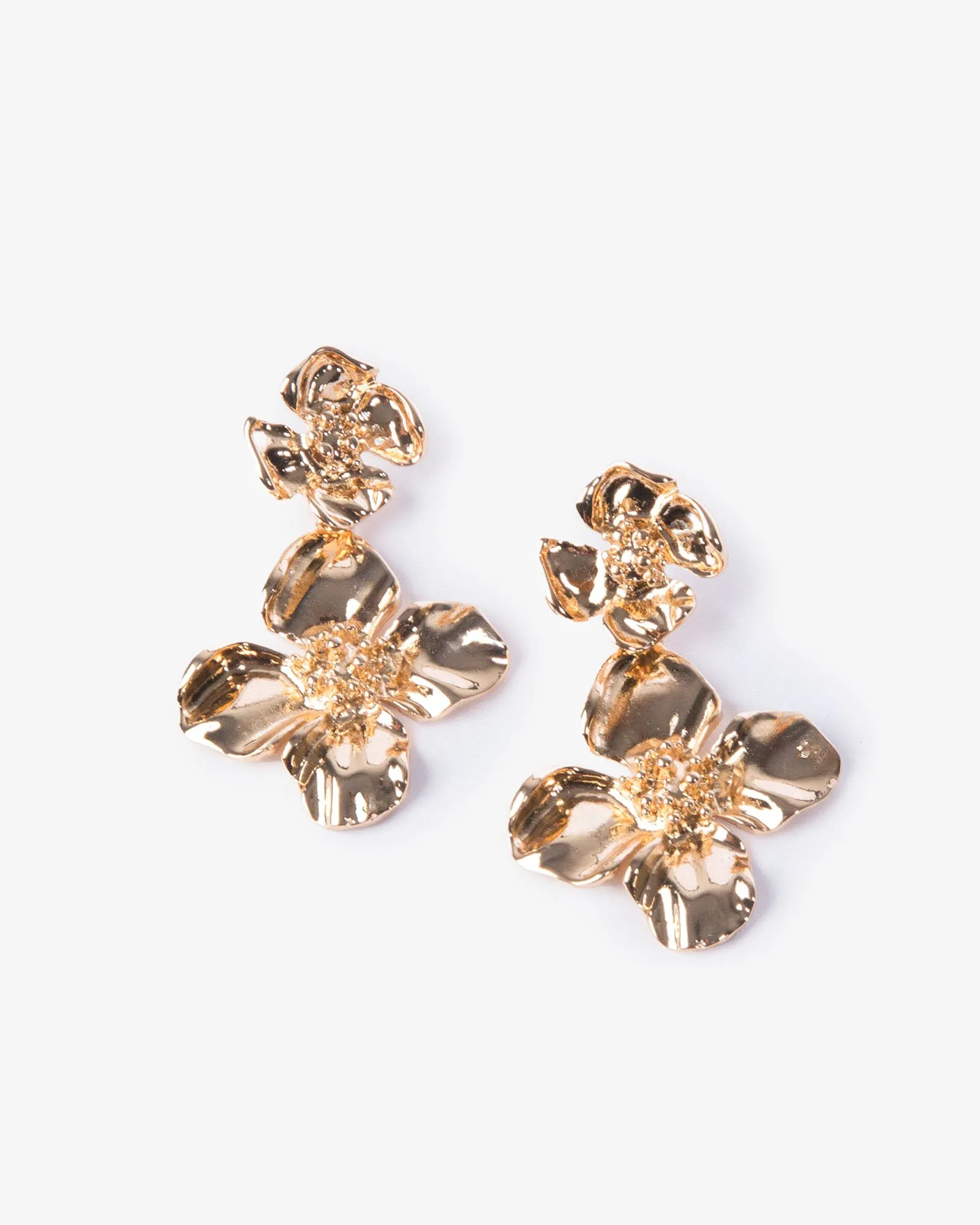 Gold Flower Drop Earrings sold by Collete Hayman