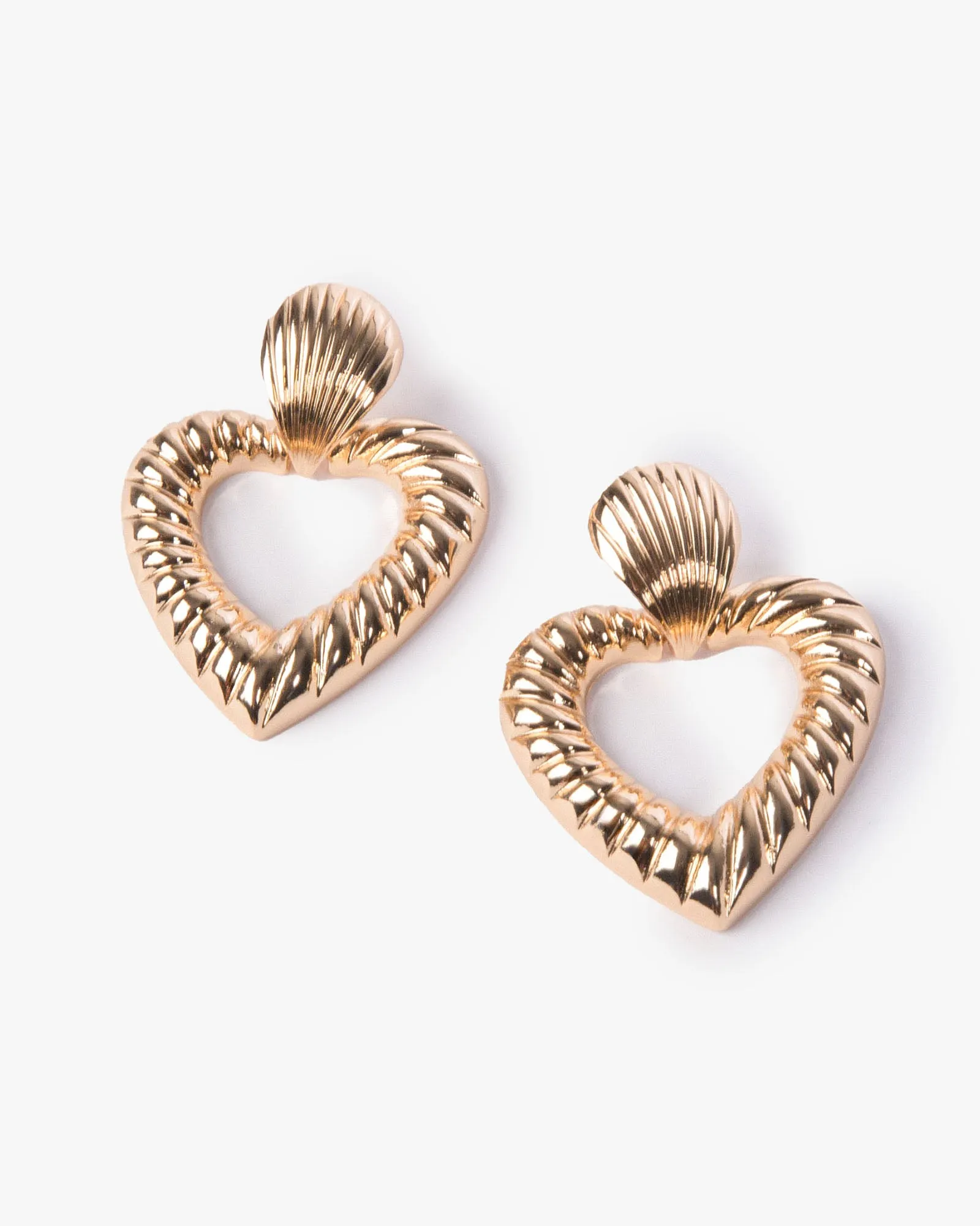 Gold Heart Door Knocker Earrings sold by Collete Hayman
