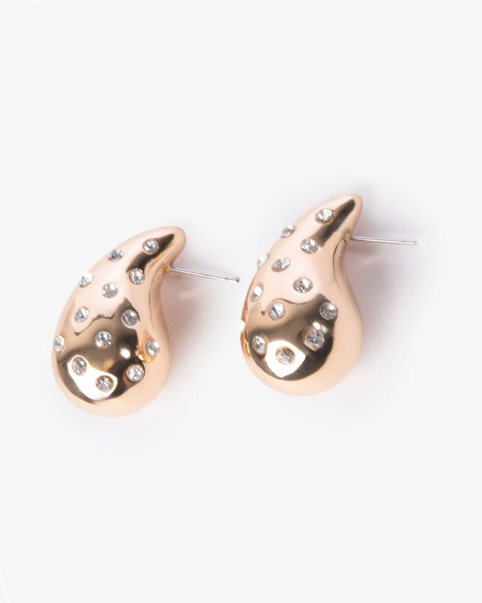 Gold Crystal Tear Drop Stud Earrings sold by Collete Hayman product image thumbnail 2