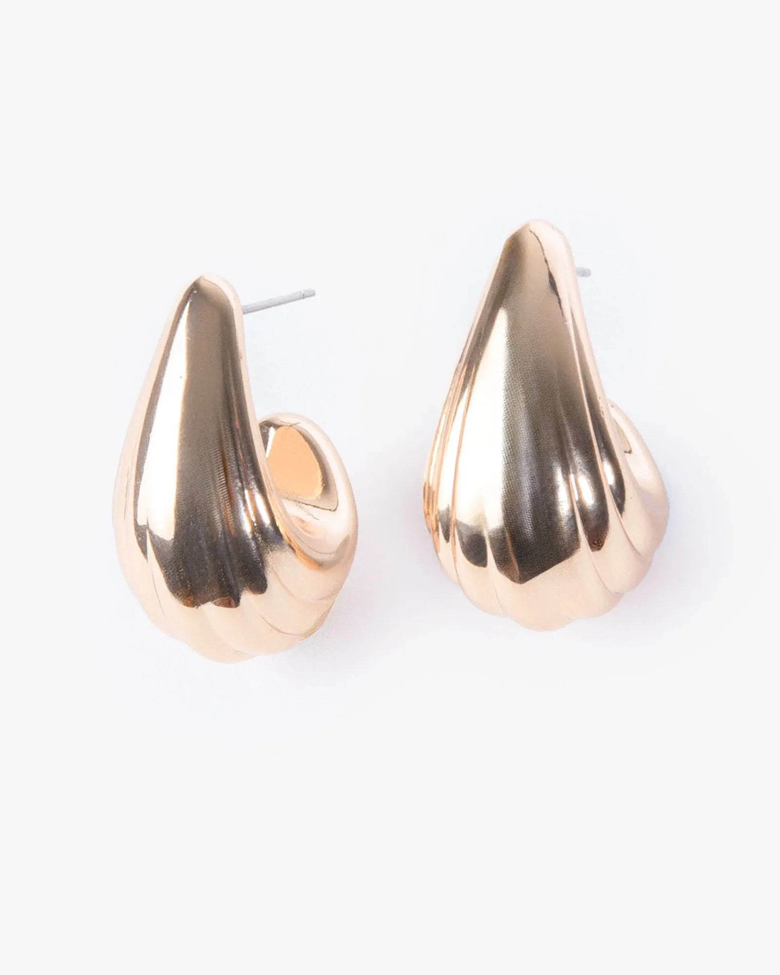 Gold Textured Tear Drop Stud Earrings sold by Collete Hayman product image thumbnail 5