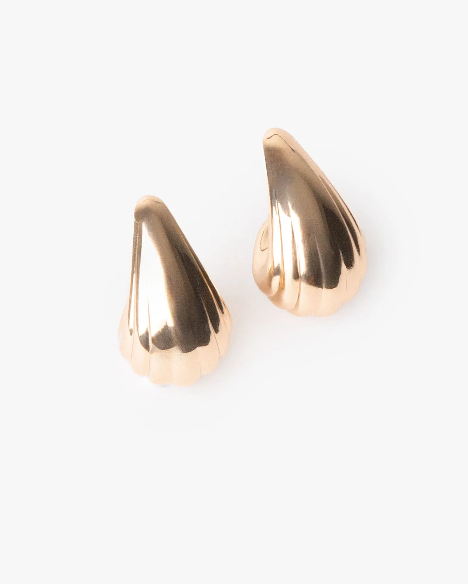 Gold Textured Tear Drop Stud Earrings sold by Collete Hayman product image thumbnail 4
