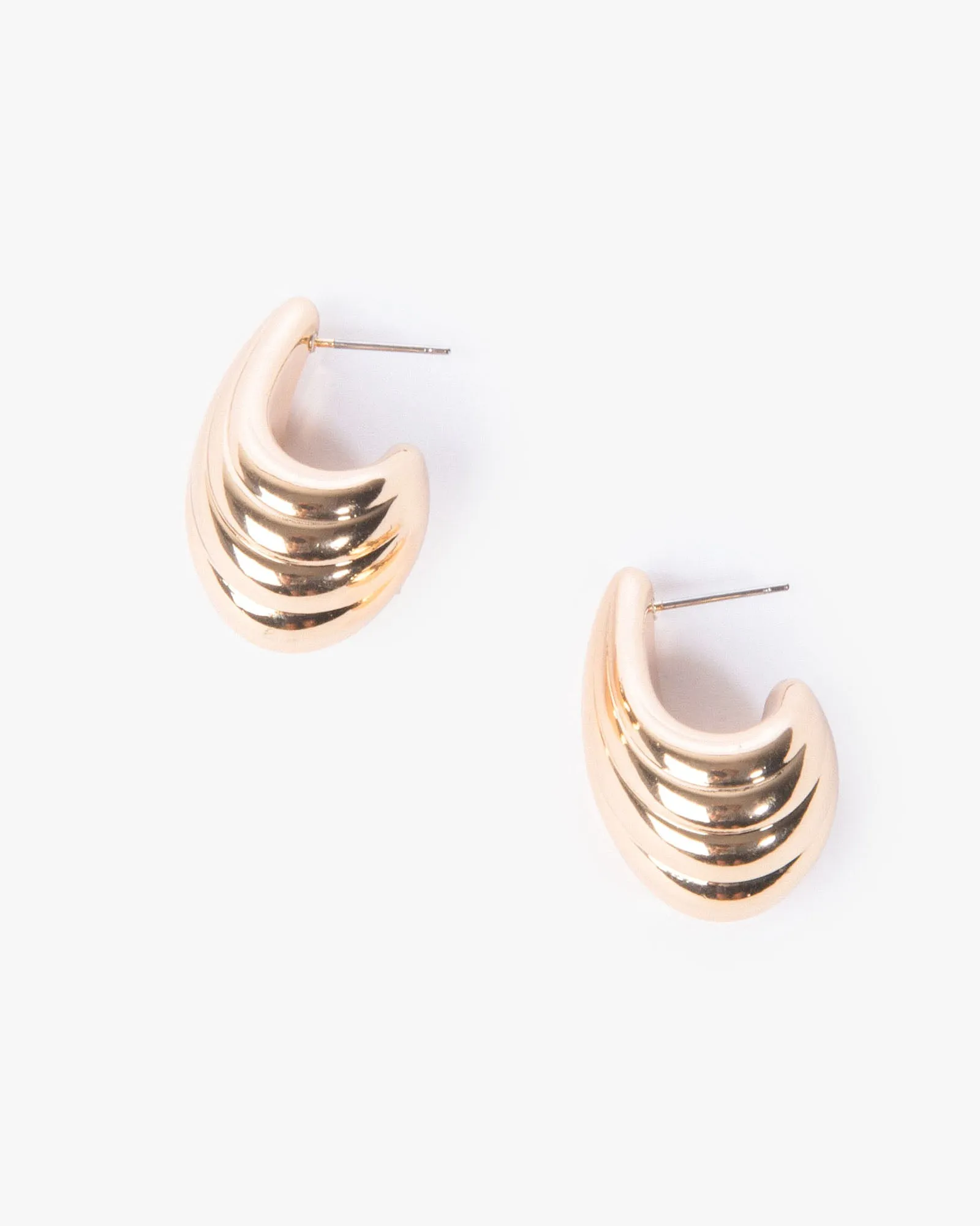 Gold Textured Tear Drop Stud Earrings sold by Collete Hayman product image thumbnail 3