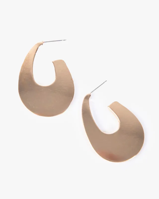 Gold Flat U Hoop Earrings sold by Collete Hayman