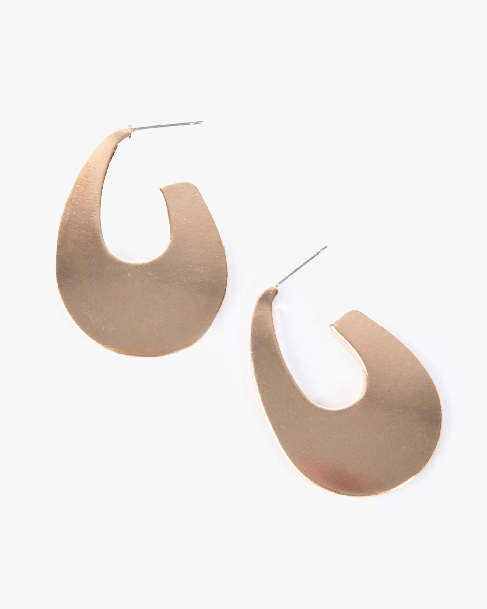Gold Flat U Hoop Earrings sold by Collete Hayman