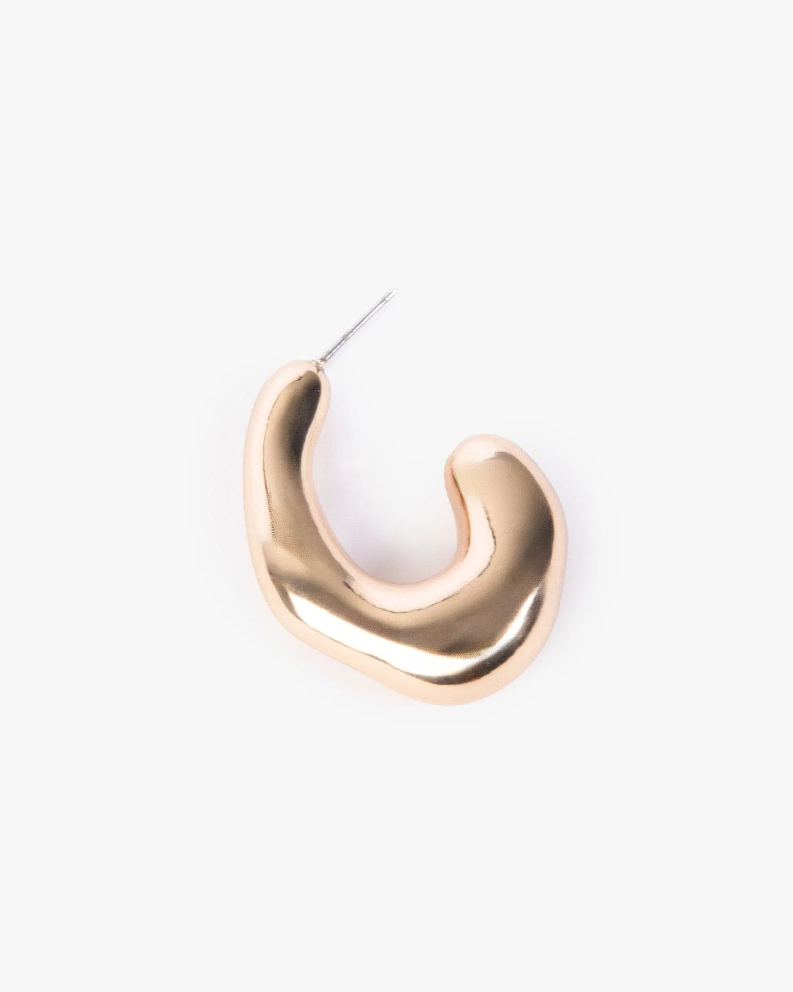 Gold Wavey Organic Oval Hoop Earrings sold by Collete Hayman product image thumbnail 2