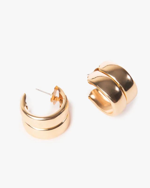 Gold Double Chubby Hoop Earrings sold by Collete Hayman