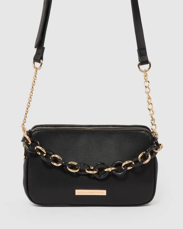 Black Caroline Chain Crossbody Bag sold by Collete Hayman