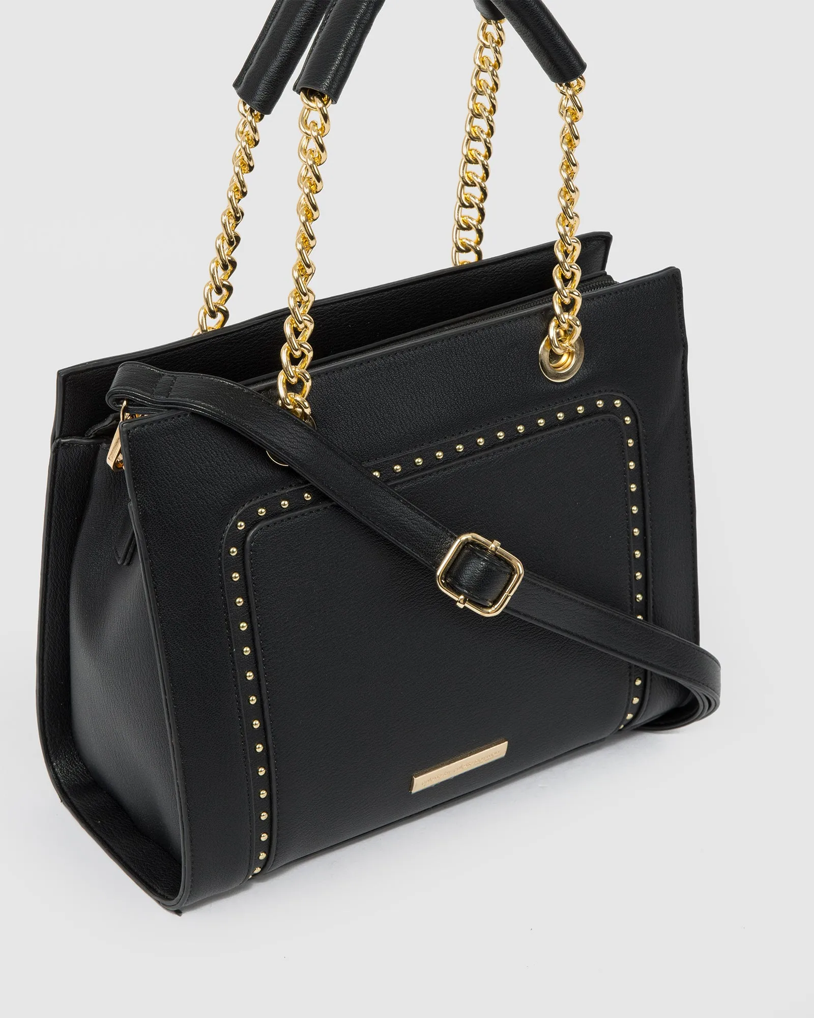 Black Ella Stud Panel Tote Bag sold by Collete Hayman product image thumbnail 2