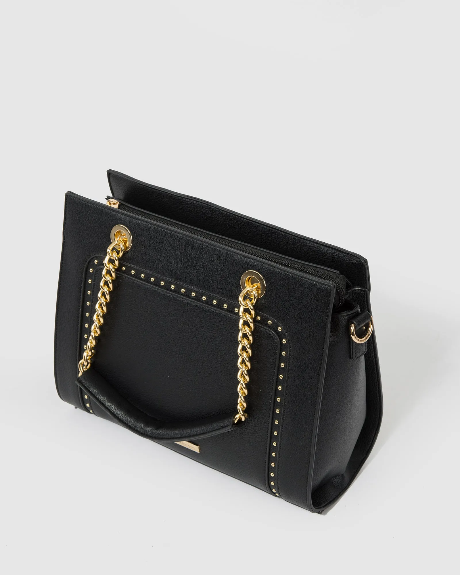 Black Ella Stud Panel Tote Bag sold by Collete Hayman product image thumbnail 4